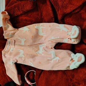 Carter's Pink and White Footie One Piece